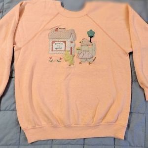 VTG Pannill Original Quilted Farm Scene Sweatshirt "Granny's Are Special" 3D XL